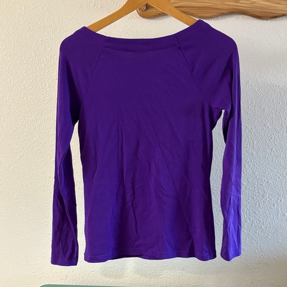 Ralph Lauren Women's Long Sleeve Top in Vibrant Purple - Picture 4 of 4